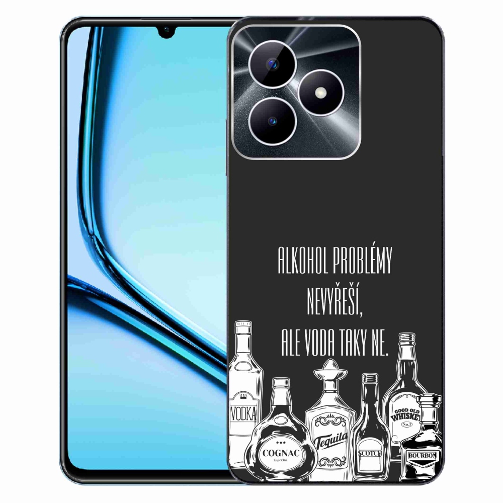 Gél borító mmCase a Realme Note 50 készülékhez - vicces szöveg fekete háttérrel