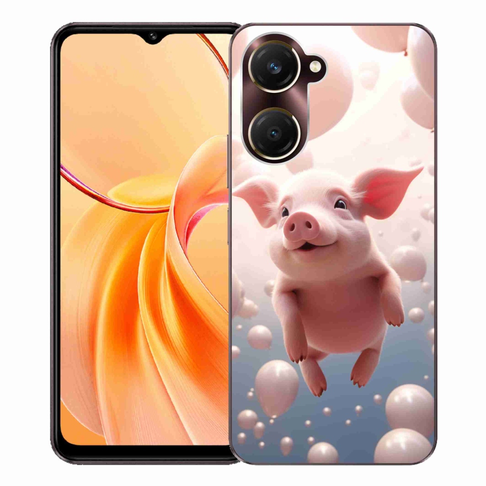 Gél borító mmCase a Vivo Y28s 5G-hez - malacka lufikkal