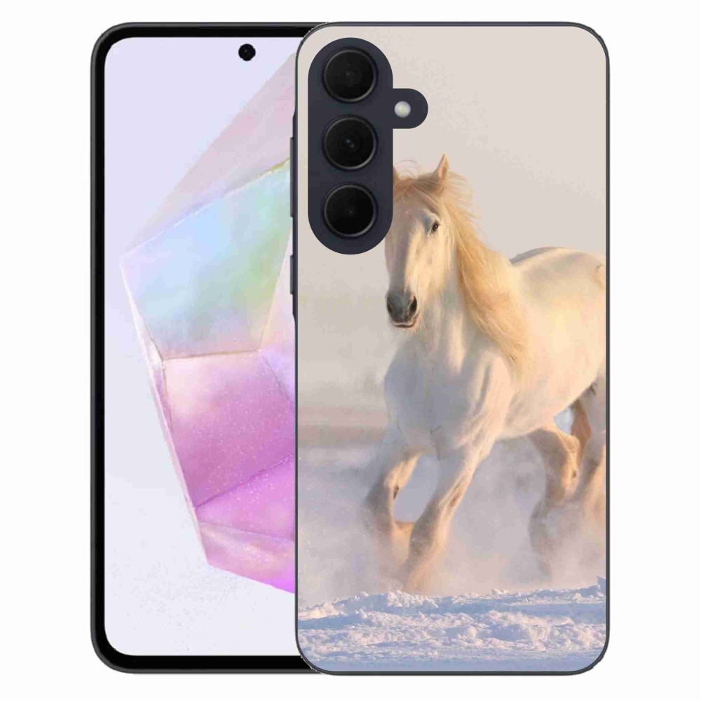 Gél tok mmCase a Samsung Galaxy A35 5G készülékhez - ló a hóban