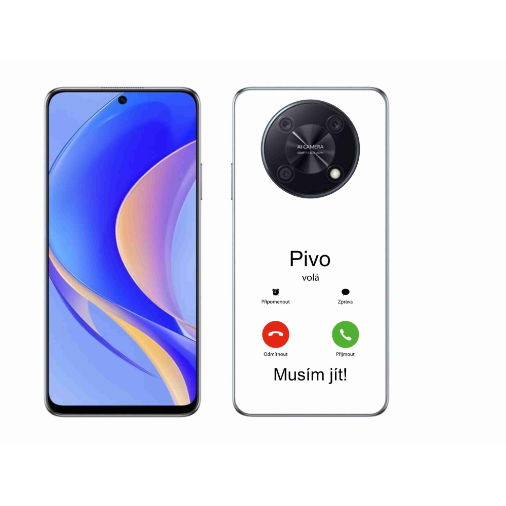 Gél borító mmCase a Huawei Nova Y90 - sör hívja fehér háttérrel