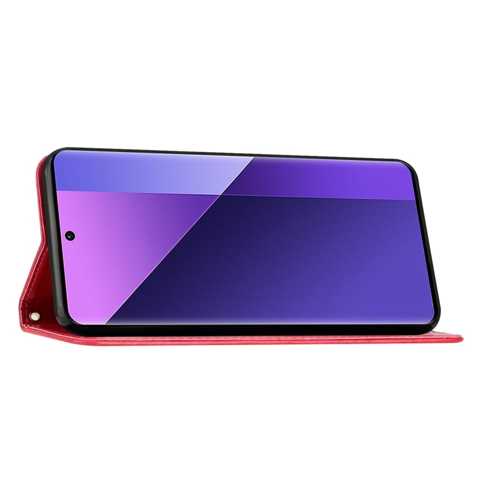 Virágok könyv tok Xiaomi 15 - piros