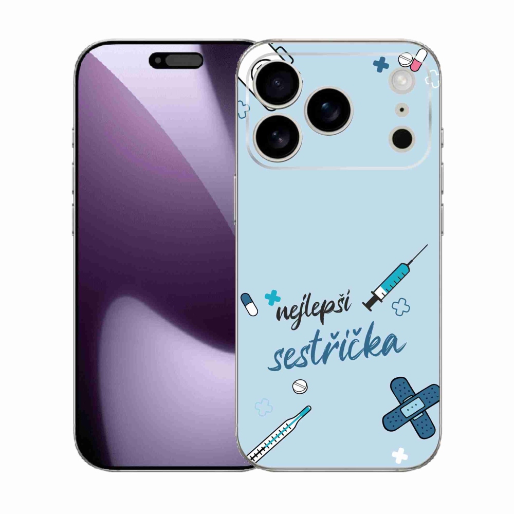 Gél borító mmCase iPhone 17 Pro - legjobb kishúg kék háttérrel