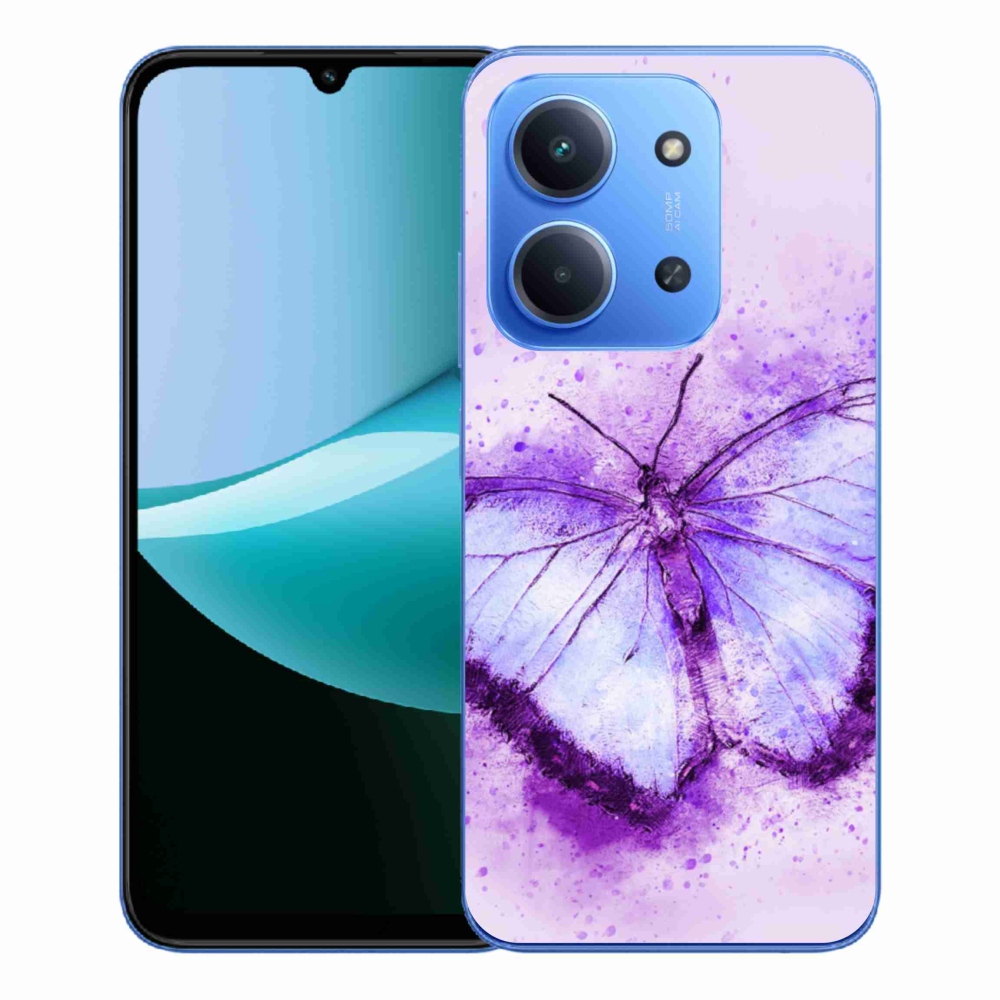 Gél borítás mmCase a Xiaomi Redmi 15C 4G/5G (173mm) - lila pillangóhoz