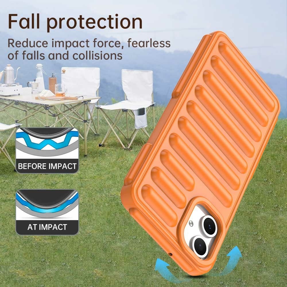 Csíkos tartós borító Samsung Galaxy A06 4G készülékhez - narancssárga