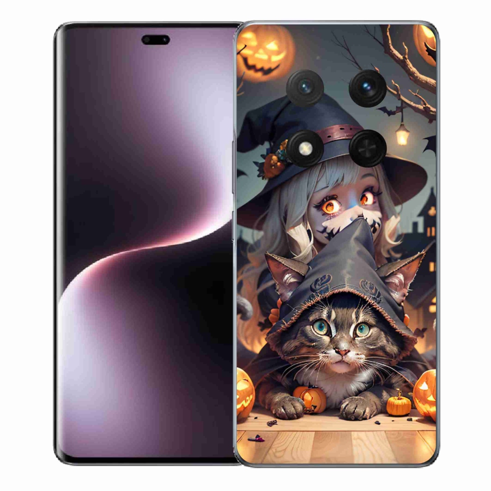 Zselés borítás mmCase a Honor Magic 7 Lite 5G számára - boszorkány macskával