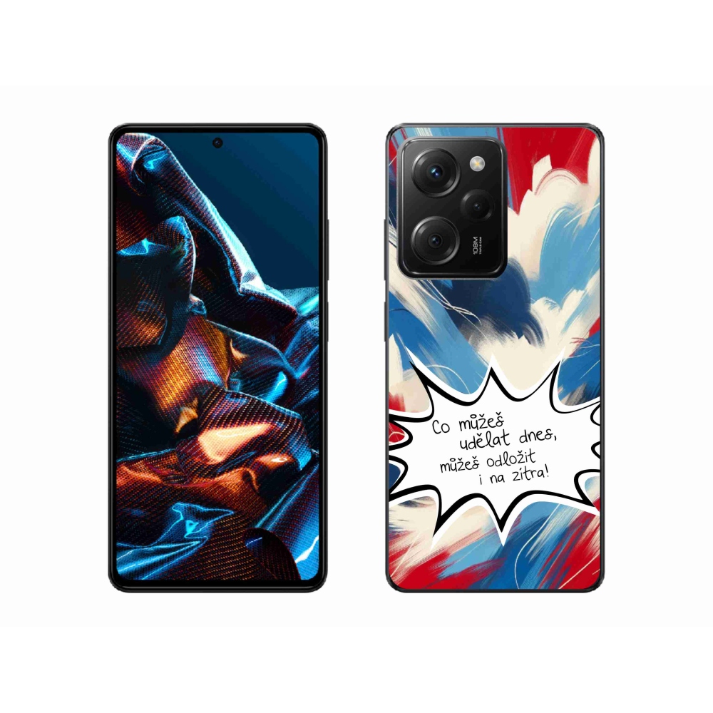 Gél borító mmCase a Xiaomi Poco X5 Pro 5G számára - vicces szöveg 9 fehér háttér