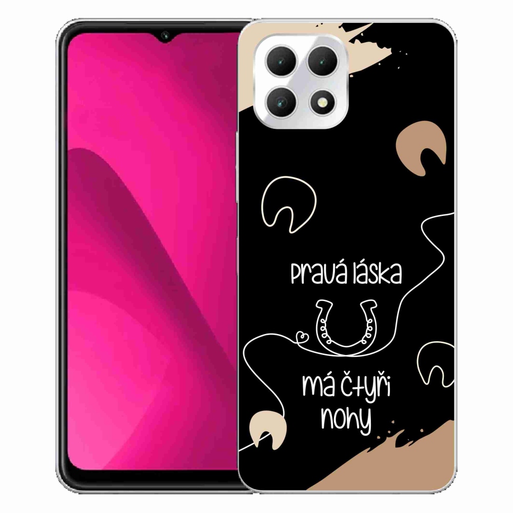 Zselés borító mmCase a T-Mobile T Phone 2 készülékhez - ló motívum fekete háttérrel