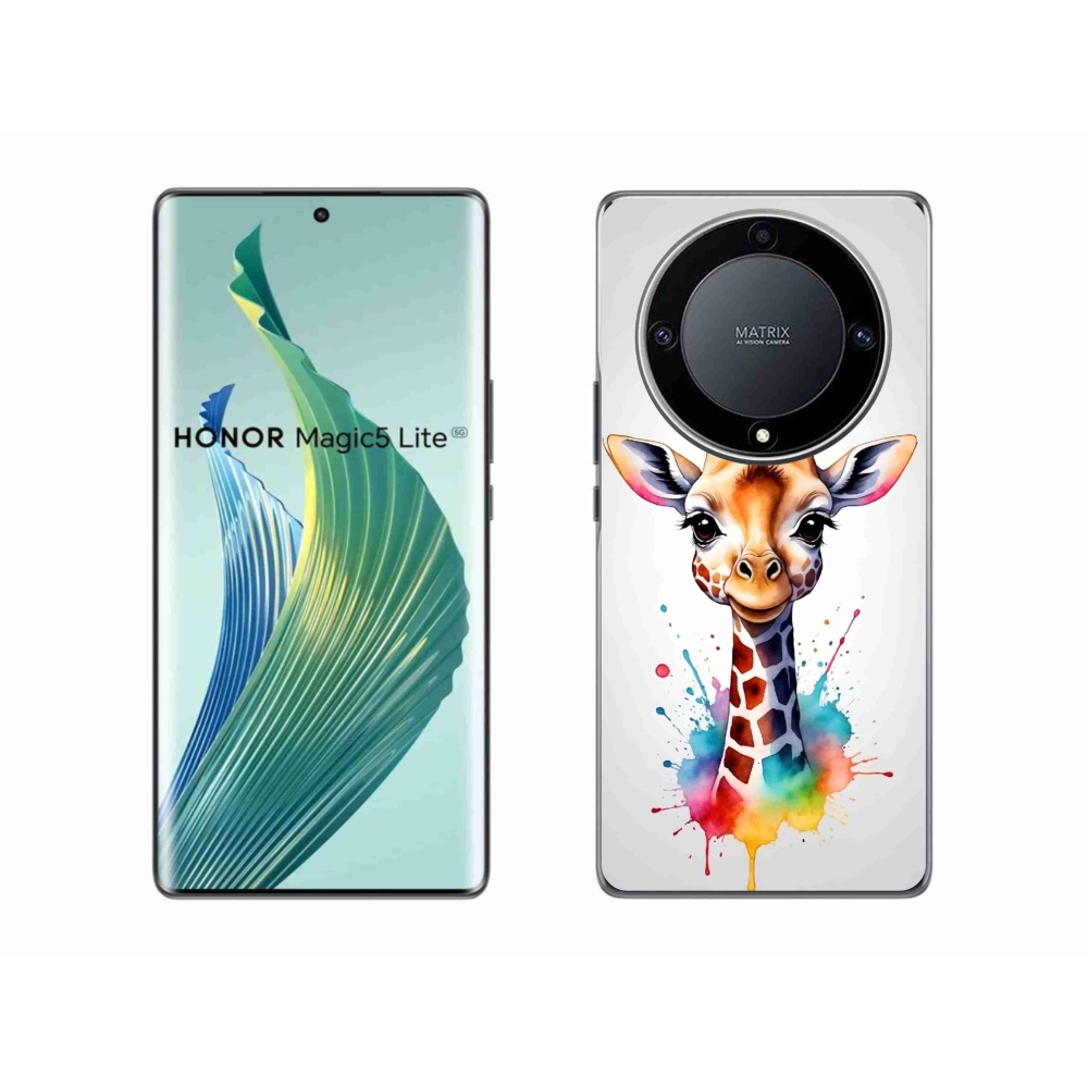 Zselés borítás mmCase a Honor Magic 5 Lite 5G készülékhez - zsiráf 1