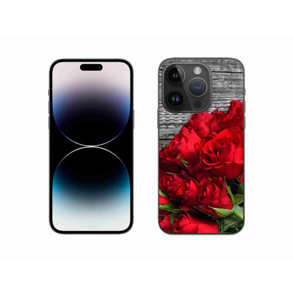 Gél borítás mmCase iPhone 14 Pro készülékhez - piros rózsa