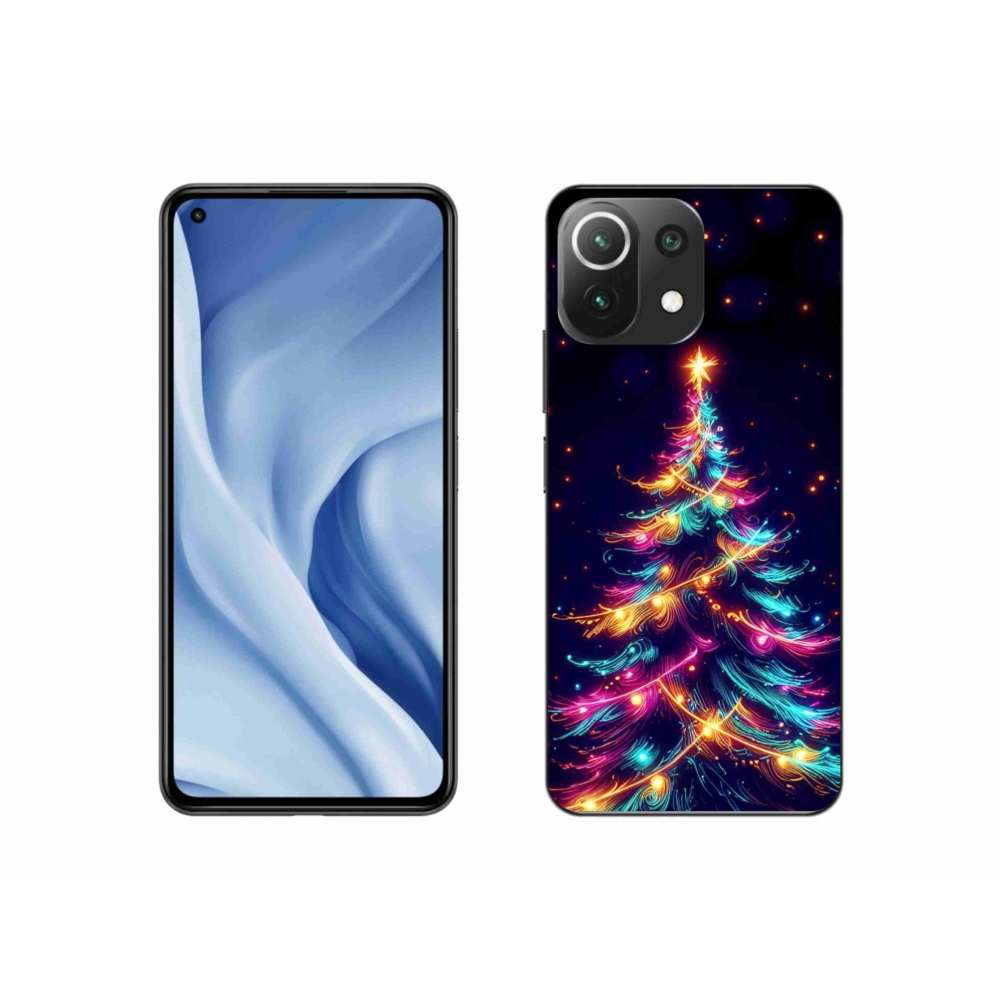 Gél borítás mmCase a Xiaomi Mi 11 Lite 4G/5G számára - neon karácsonyfa