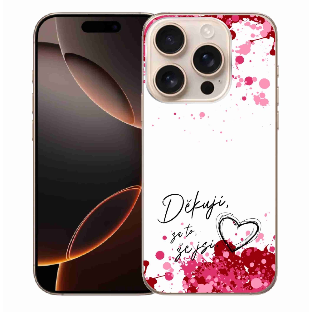 Gél borítás mmCase iPhone 16 Pro Max készülékhez - szerelmes szöveg 2 fehér háttér