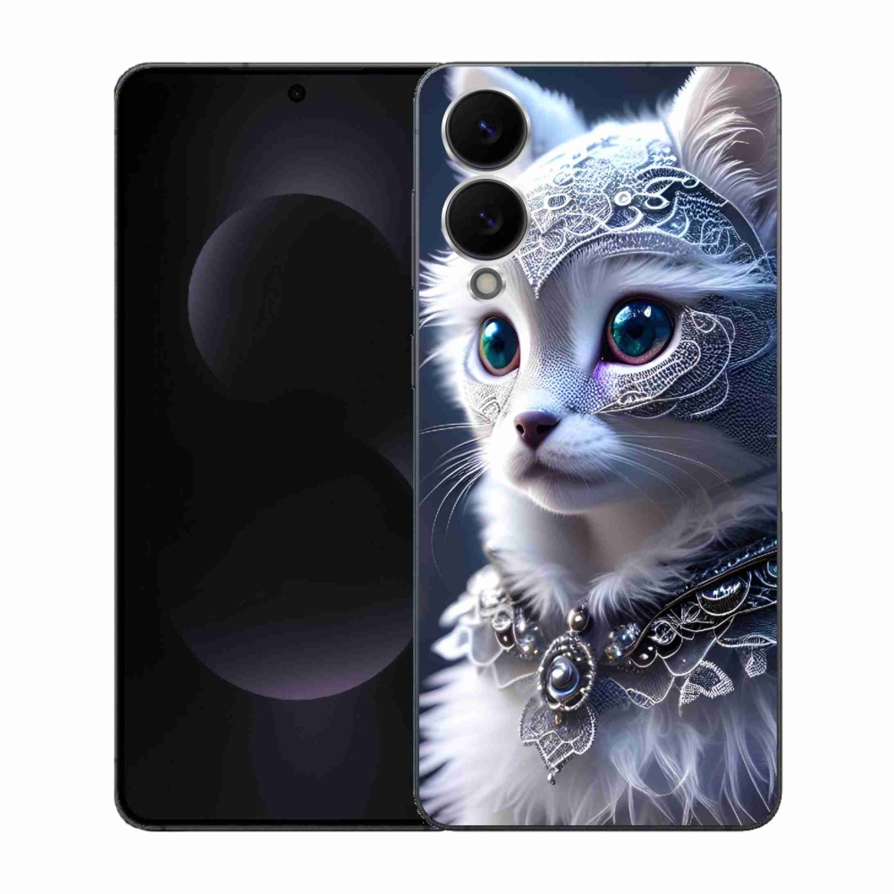 Gél védőhuzat mmCase Samsung Galaxy S25 Edge készülékhez - fehér macska