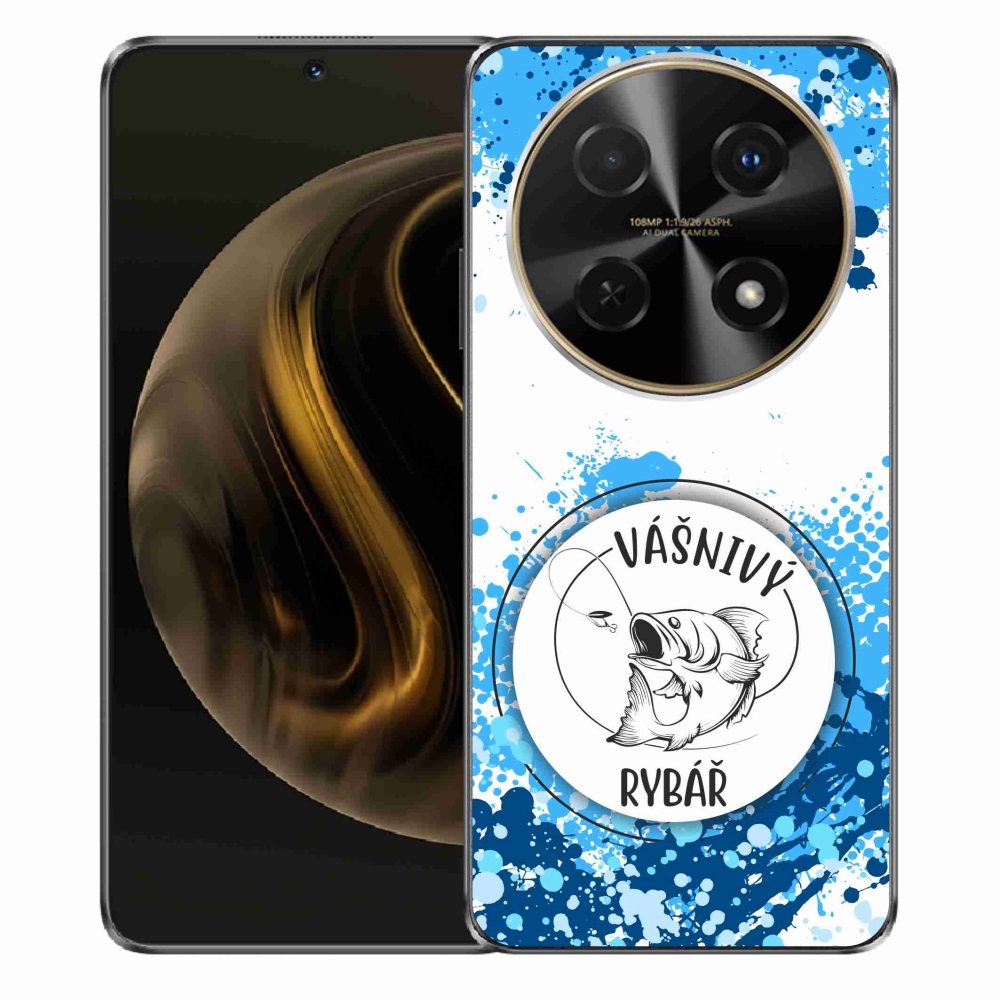 Gél borító mmCase a Huawei Nova 12i készülékhez - szenvedélyes halász fehér háttérrel