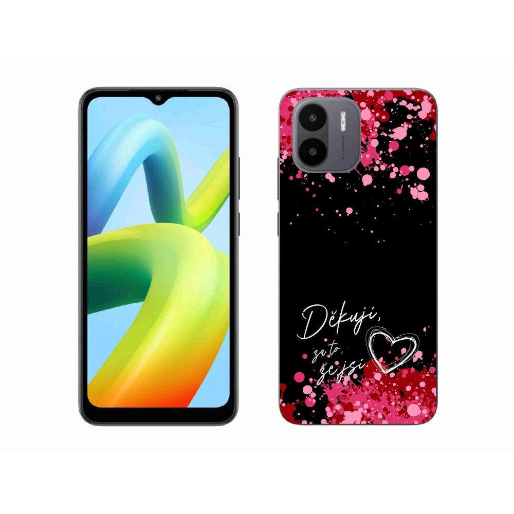 Gél borító mmCase a Xiaomi Redmi A1-en - text in love 2 fekete háttérrel
