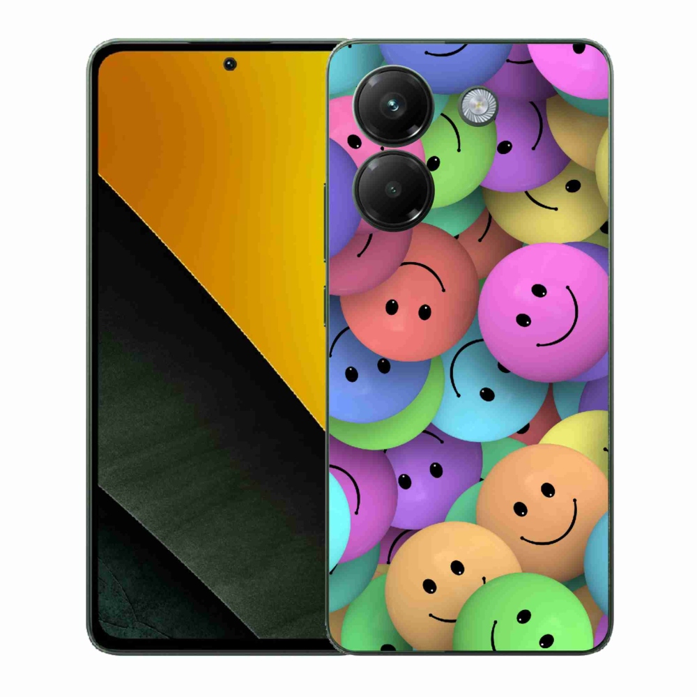 Gél borítás mmCase a Xiaomi Poco M7 Pro 5G számára - színes smiley-k