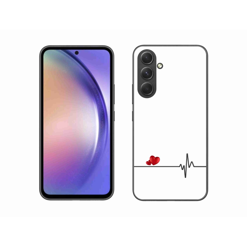 Gél borító mmCase Samsung Galaxy A54 5G - szív és szívverés fehér háttérrel