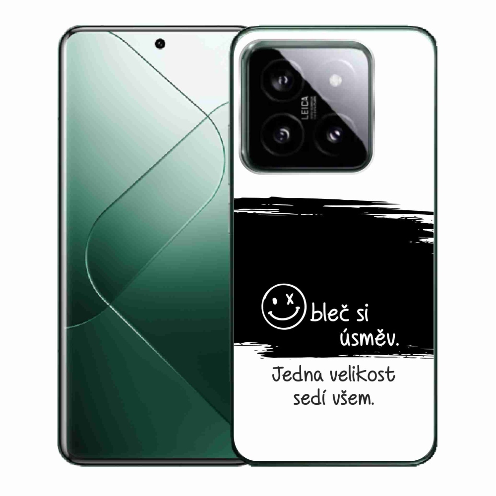 Gél borító mmCase a Xiaomi 14-hez - vicces szöveg 8 fekete és fehér háttérrel