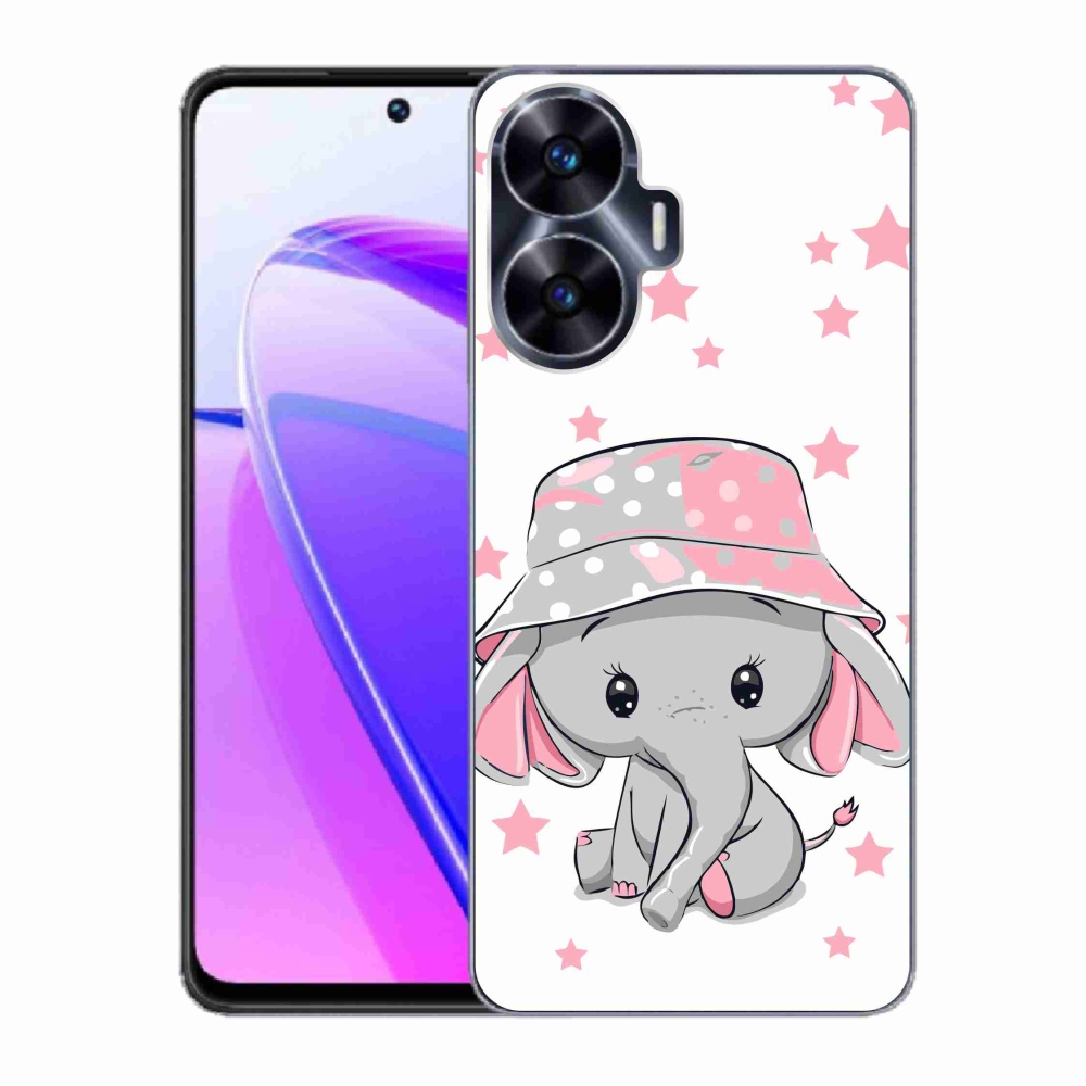 Gél borító mmCase a Realme C55 készülékhez - rózsaszín elefánt