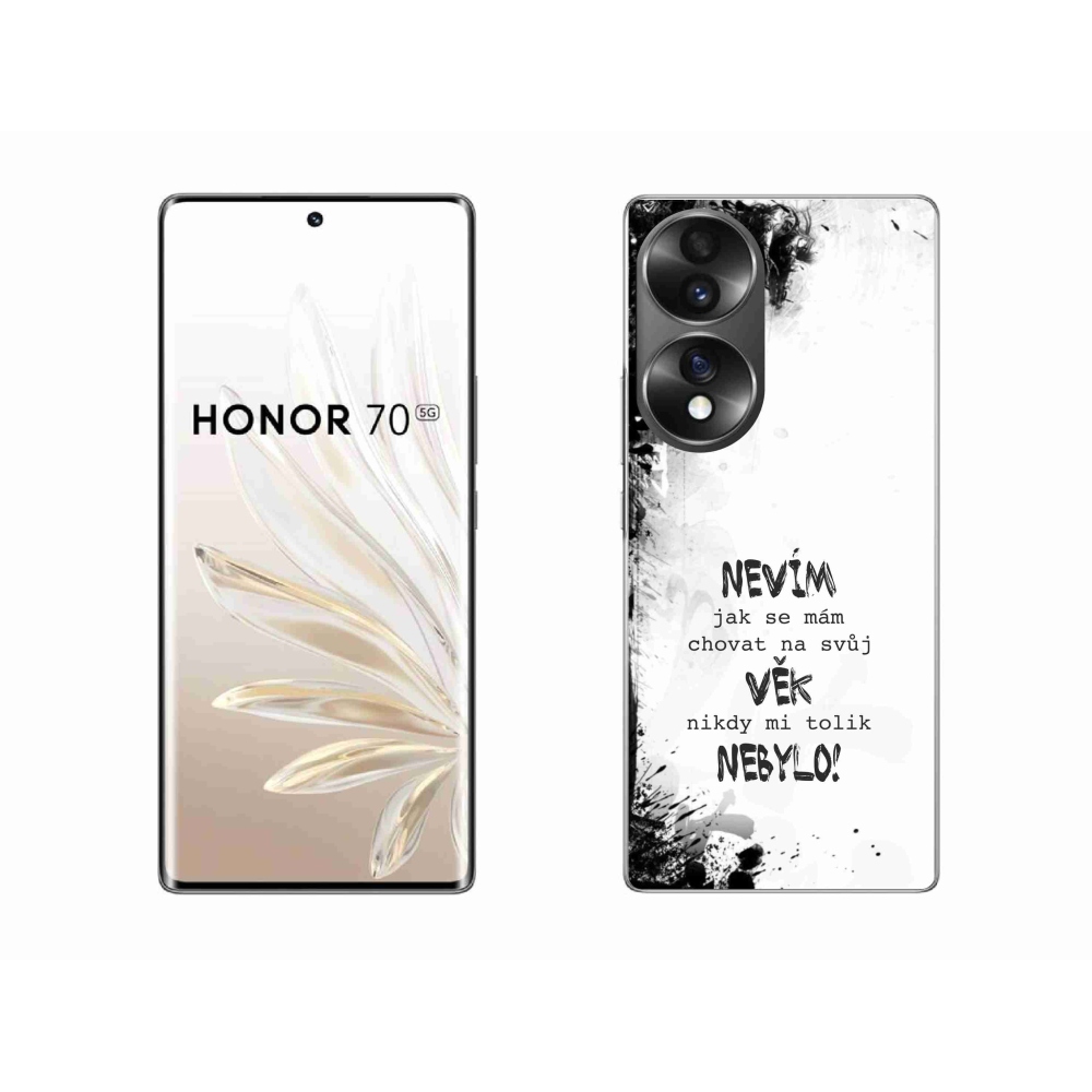 Zselés borító mmCase a Honor 70 készülékhez - vicces szöveg 14 fehér háttér