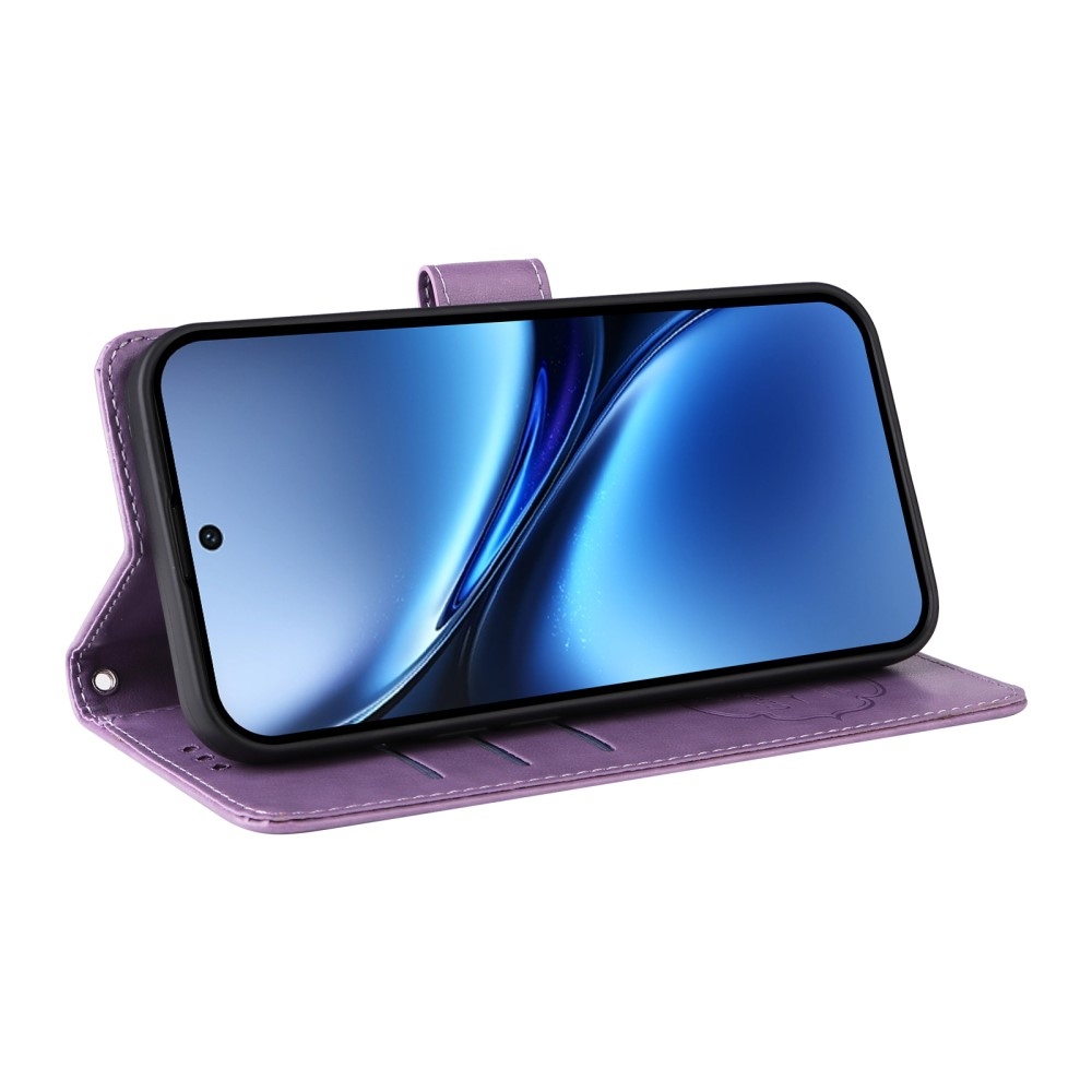 Virágos könyv tok a Vivo X200 5G-hez - lila