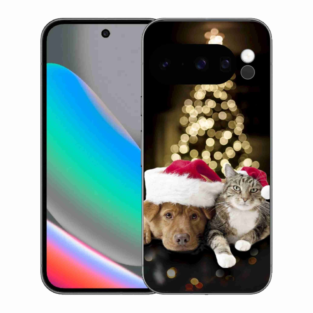 Gél borítás mmCase a Google Pixel 10 Pro számára - Karácsonyi kutya és macska