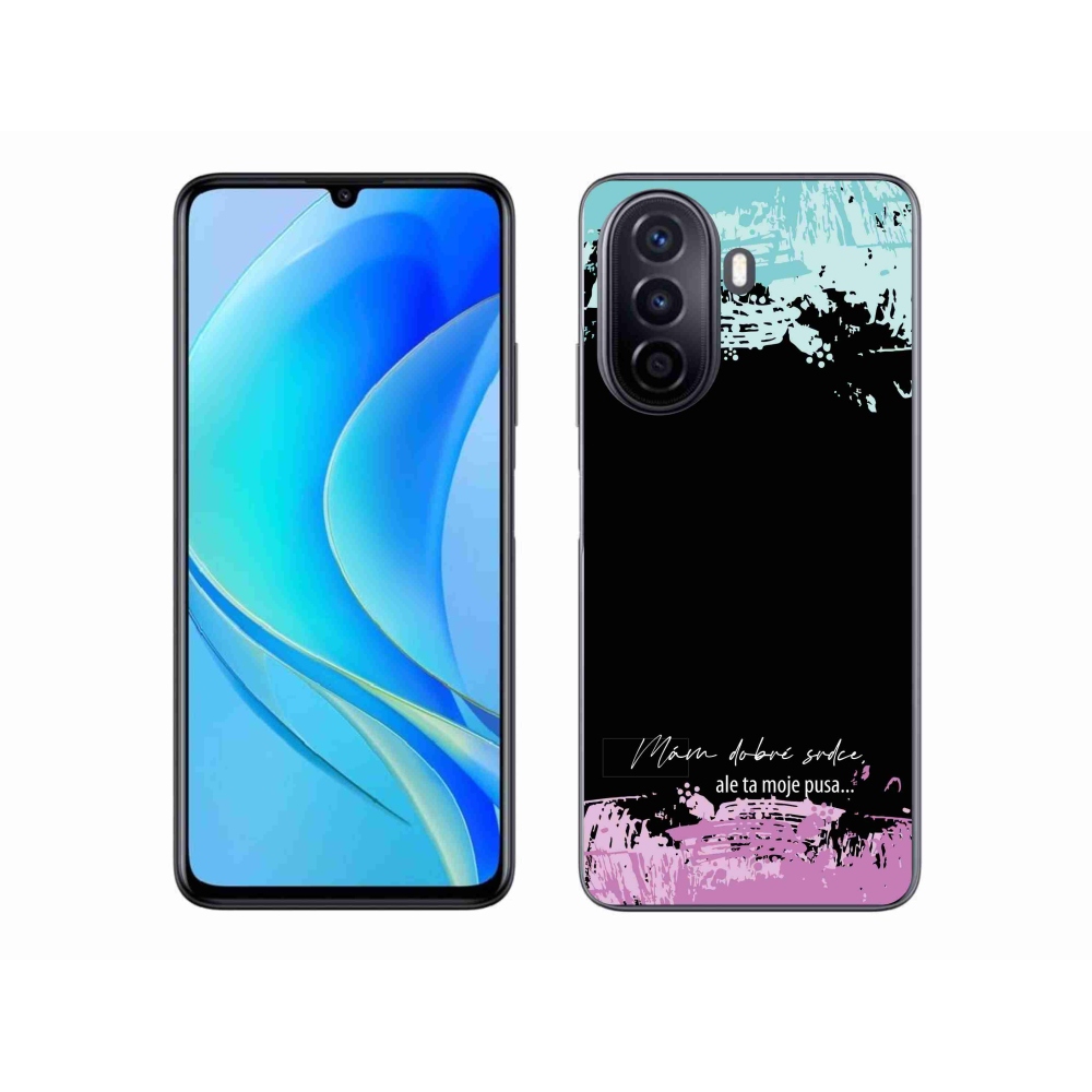Gél borító mmCase a Huawei Nova Y70 készülékhez - vicces szöveg 3 fekete háttérrel