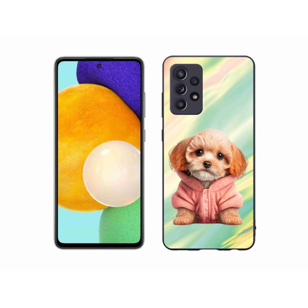 Gél borítás mmCase Samsung Galaxy A52s 5G - pulóveres kiskutya Samsung Galaxy A52s 5G - pulóverben