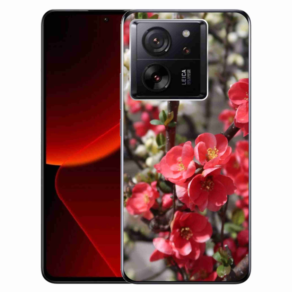 Gél borítás mmCase a Xiaomi 13T/13T Pro számára - piros virágok