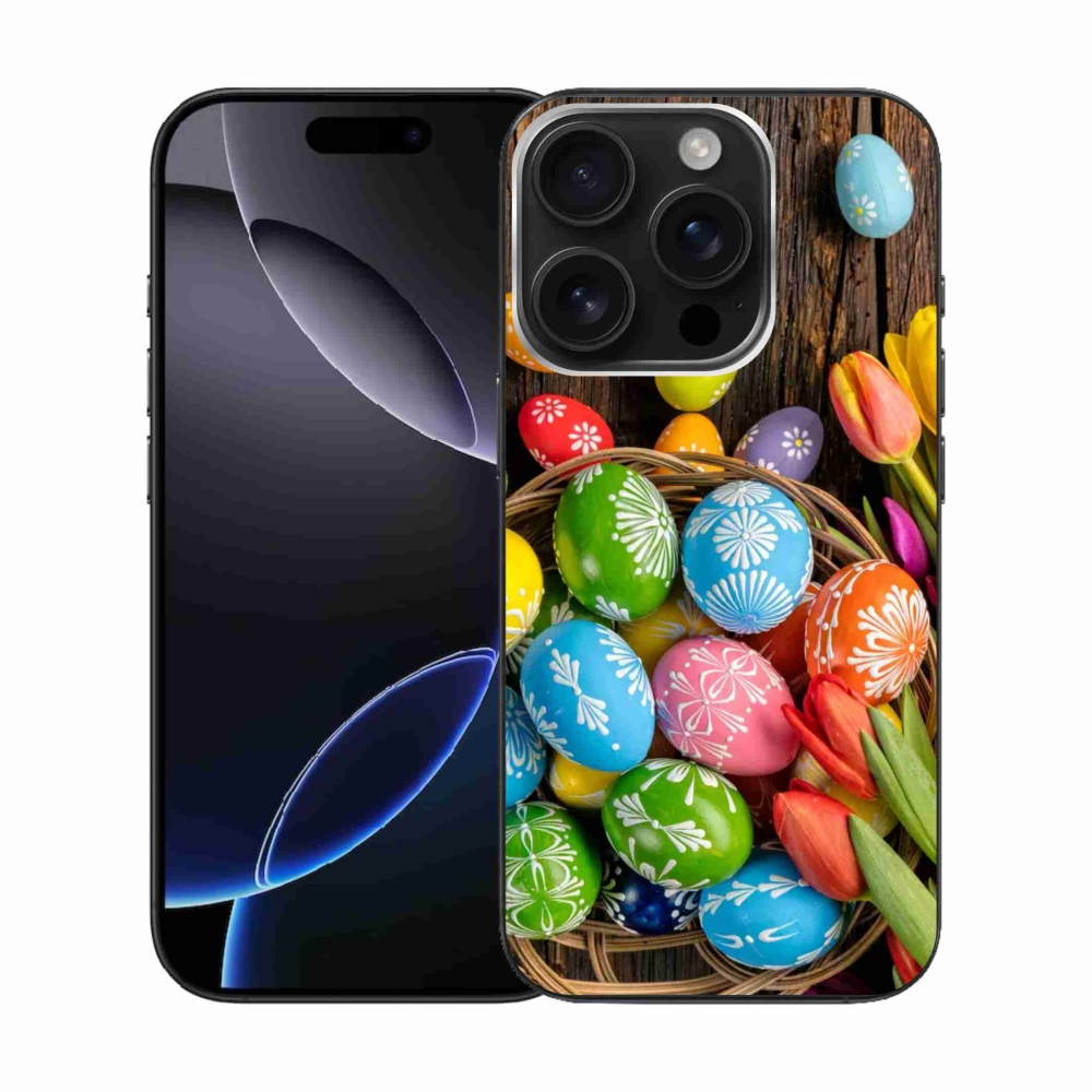 Zselés borítás mmCase iPhone 16 Pro készülékhez - Húsvéti tojások