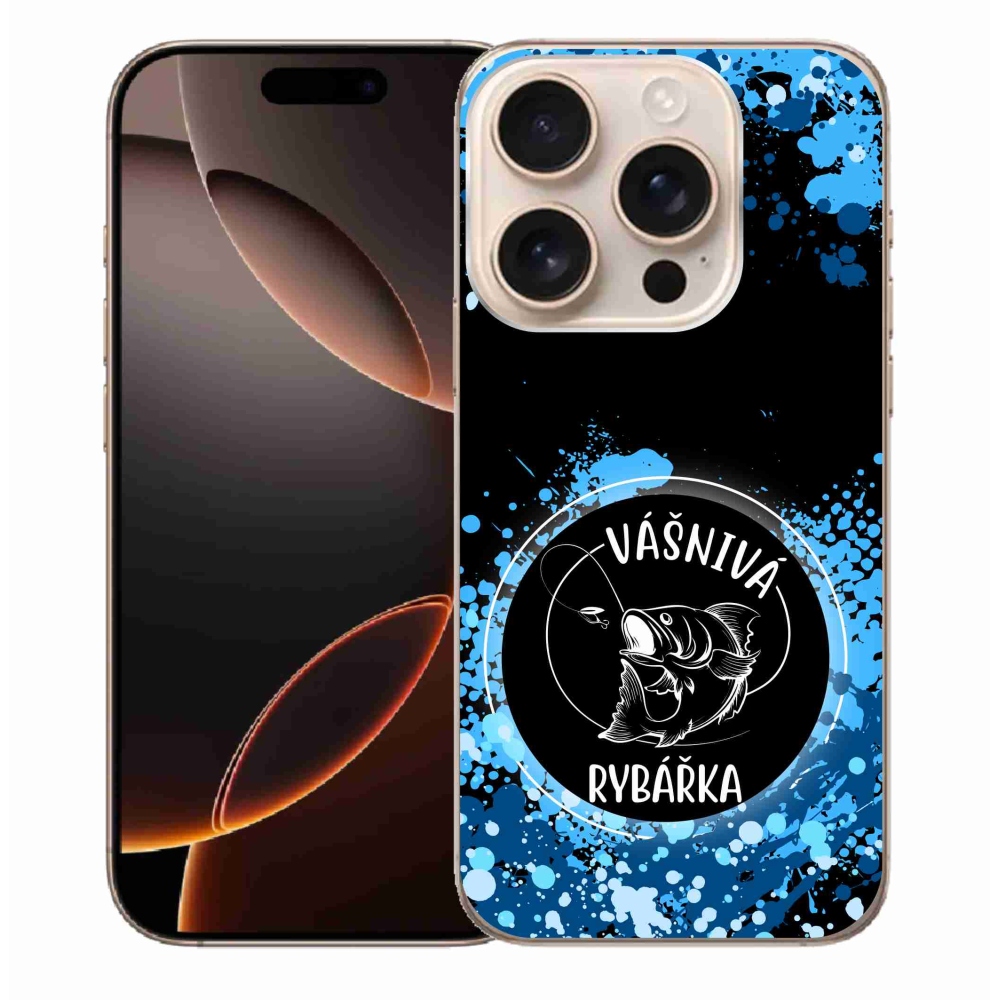 Gél borítás mmCase iPhone 16 Pro Max készülékhez - szenvedélyes halász fekete háttérrel