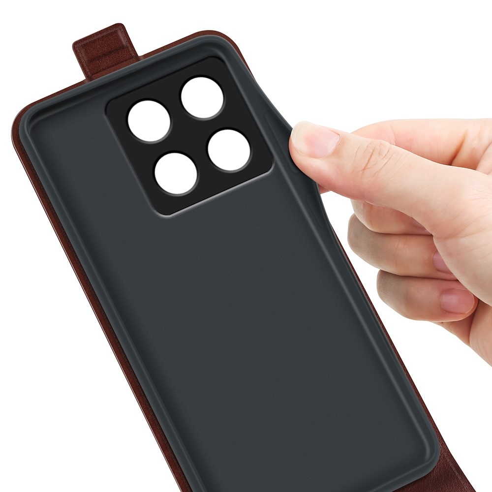 Függőleges könyvtáska Xiaomi 14T-hez - barna