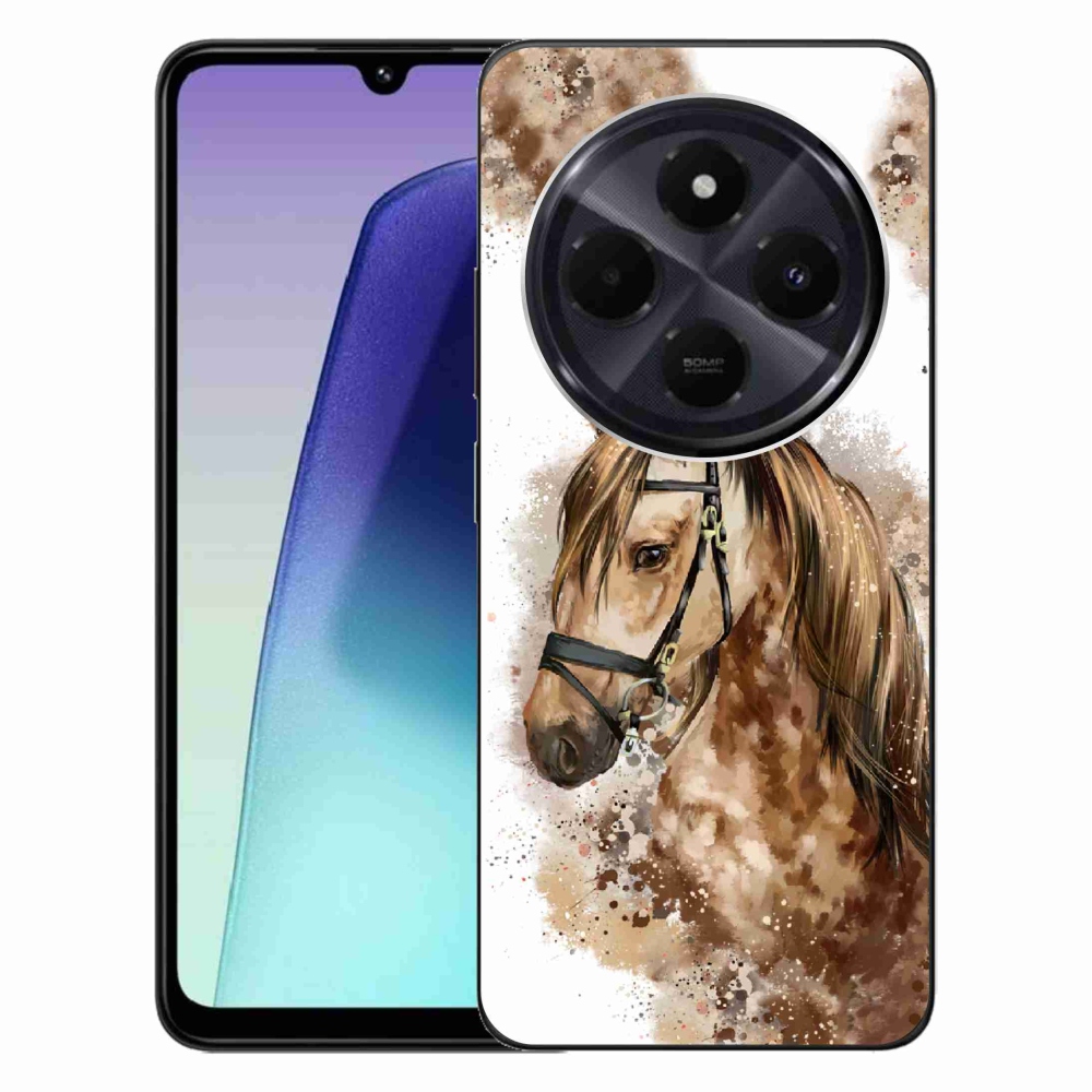 Gél borítás mmCase a Xiaomi Redmi 14C/Poco C75-hez - barna rajzfilm ló