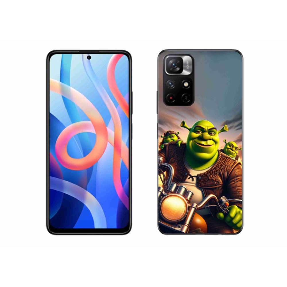 Gél borítás mmCase a Xiaomi Redmi Note 11S 5G-hez - Shrek egy motorkerékpáron