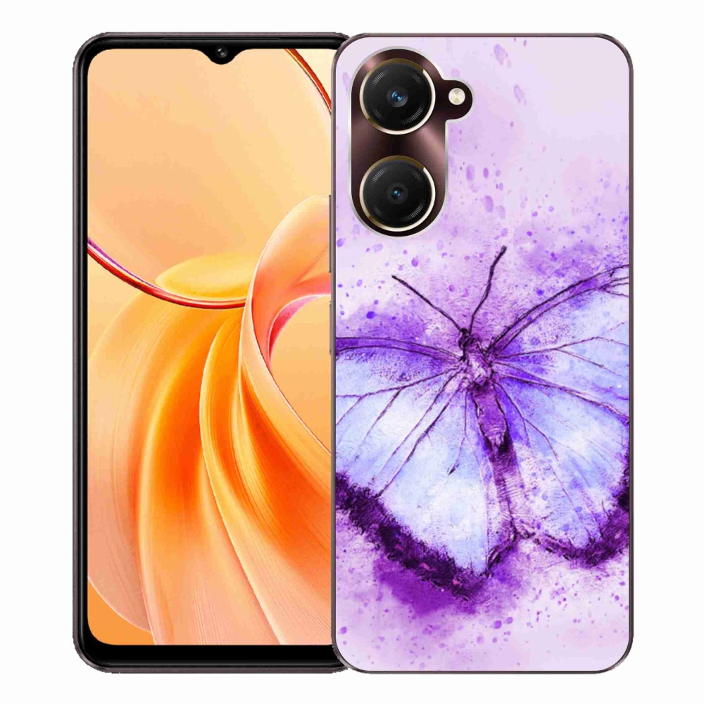 Zselés borítás mmCase a Vivo Y28s 5G készülékhez - lila pillangó