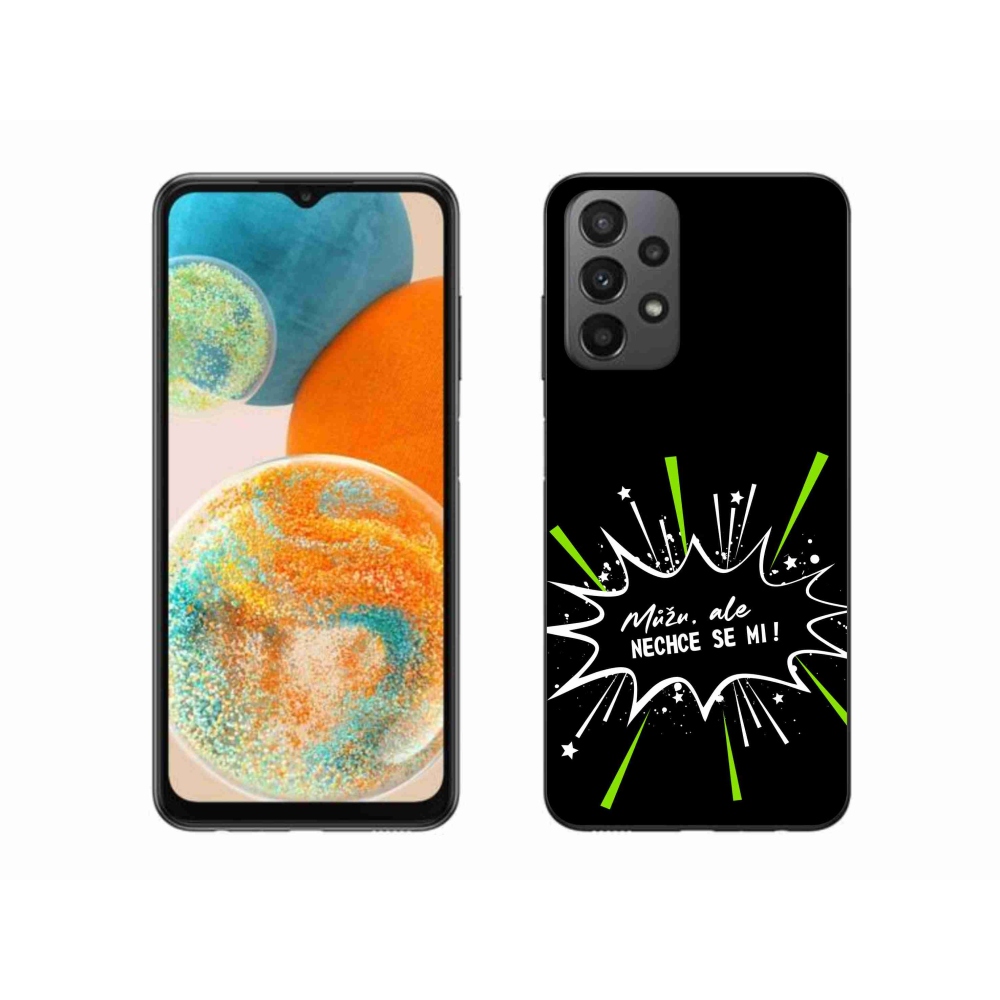 Gél borító mmCase Samsung Galaxy A23 4G/5G készülékhez - vicces szöveg 11 fekete háttér