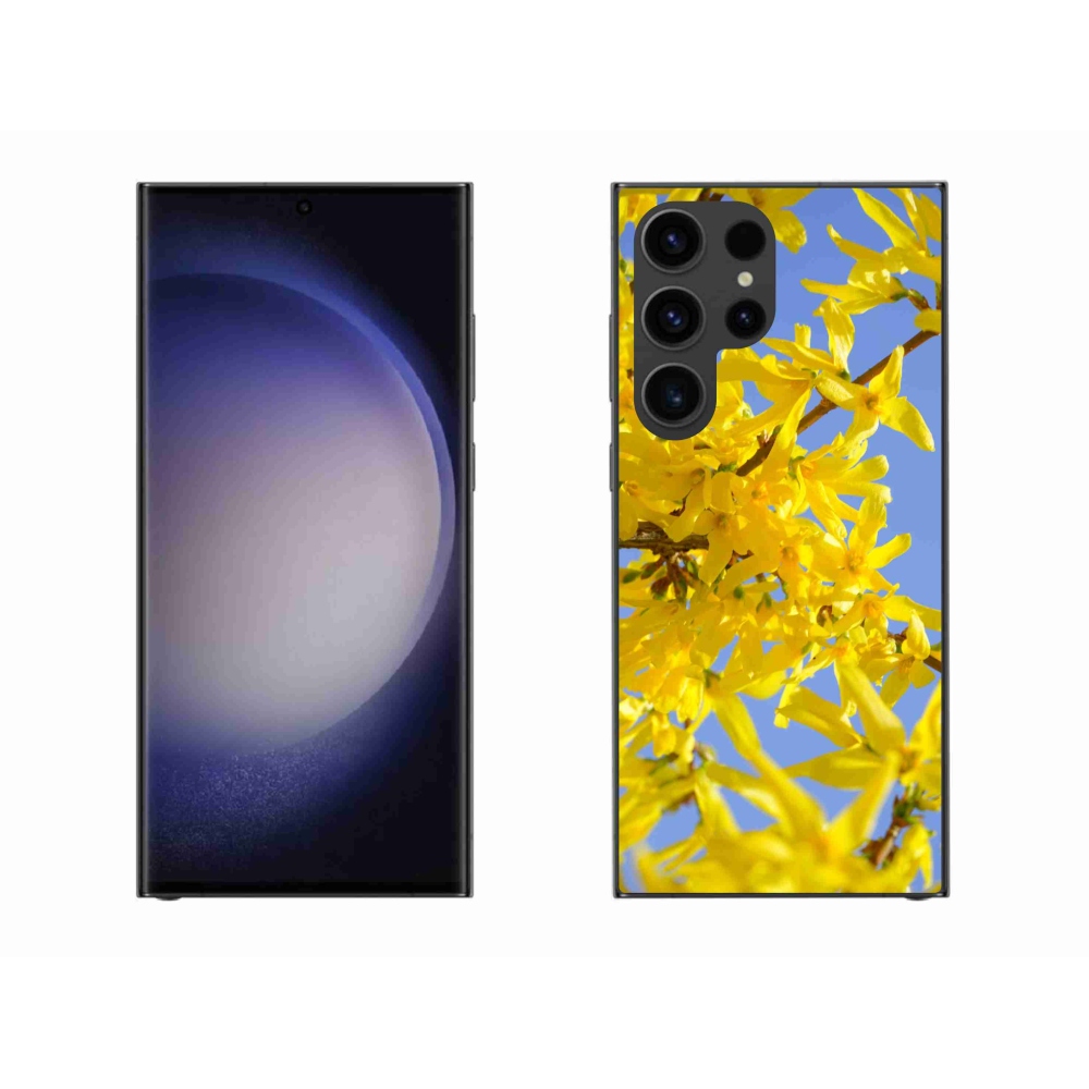 Gél borítás mmCase Samsung Galaxy S23 Ultra 5G - sárga virágok