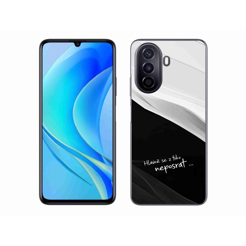 Gél borító mmCase a Huawei Nova Y70-hez - vicces szöveg 13 fekete és fehér háttérrel