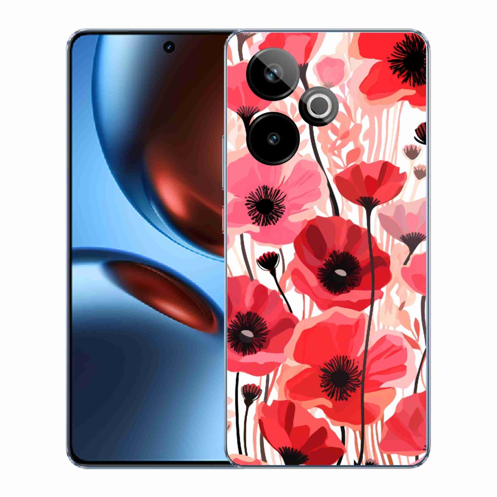 Rugalmas zselés tok mmCase képpel a Realme GT 7 5G/GT 7T 5G számára - mákos 1