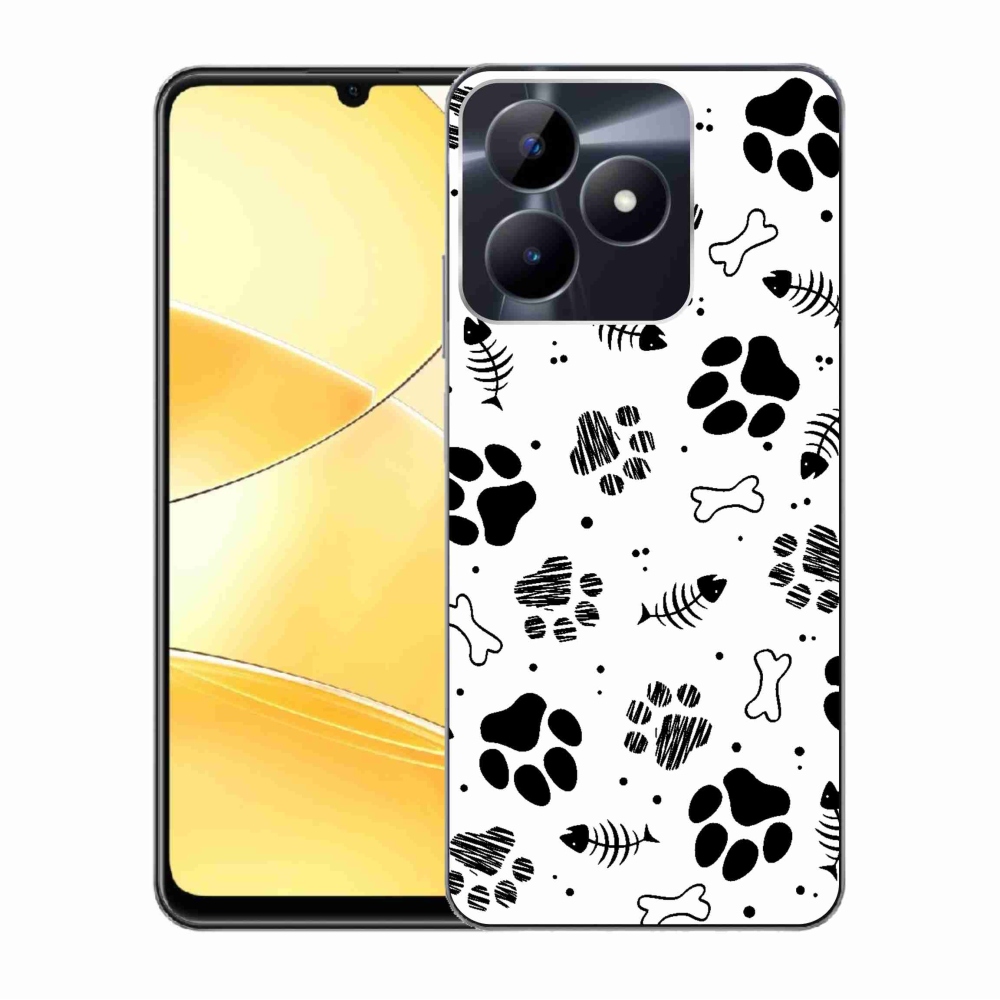 Zselés borítás mmCase a Realme C51/C53 készülékhez - kutyamancsok 1