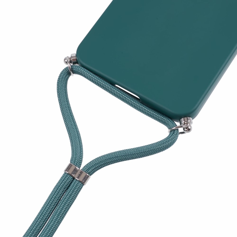 Bélelt zselés tok húzózsinórral Samsung Galaxy S25+ készülékhez - sötétzöld