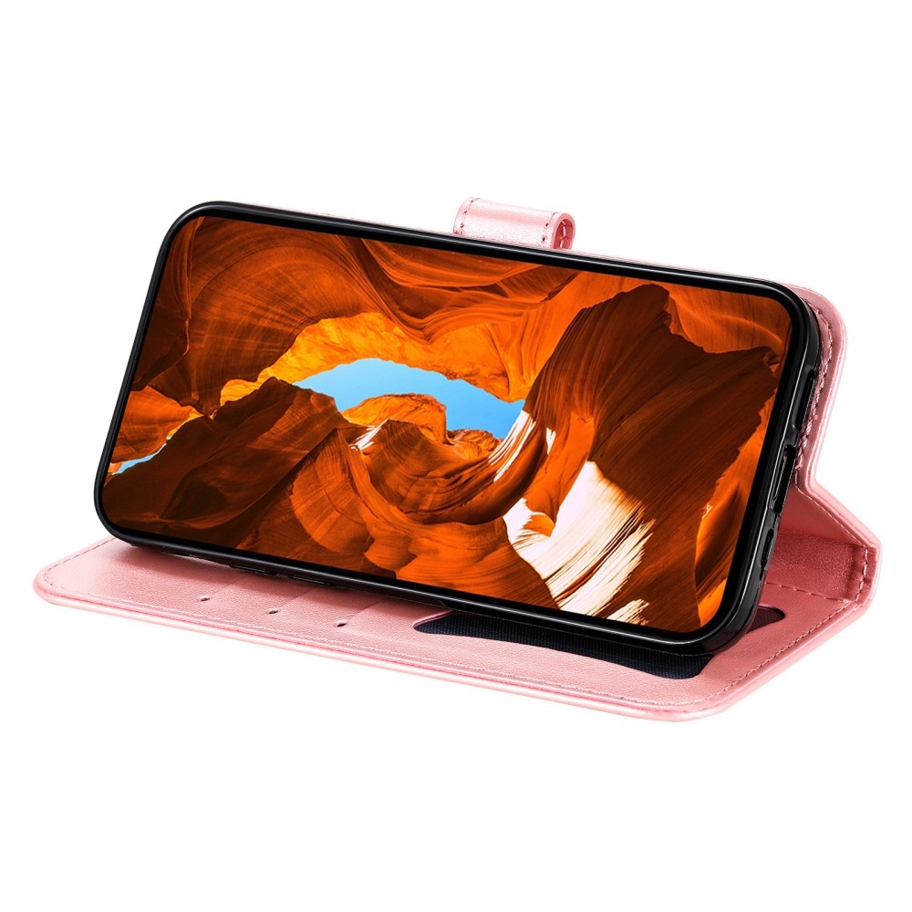 Virágos könyv tok a Xiaomi Redmi Note 14-hez - rózsaszínű