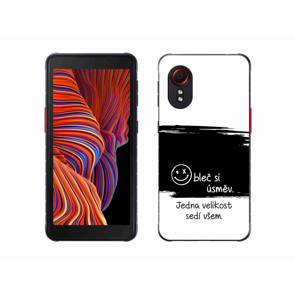 Gél borító mmCase Samsung Galaxy Xcover 5 készülékhez - vicces szöveg 8 fekete-fehér háttérrel