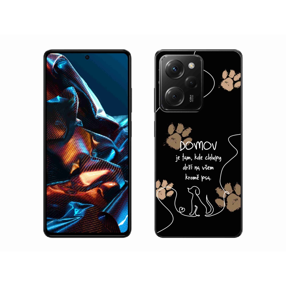 Gél borítás mmCase a Xiaomi Poco X5 Pro 5G számára - kutya motívum fekete háttérrel
