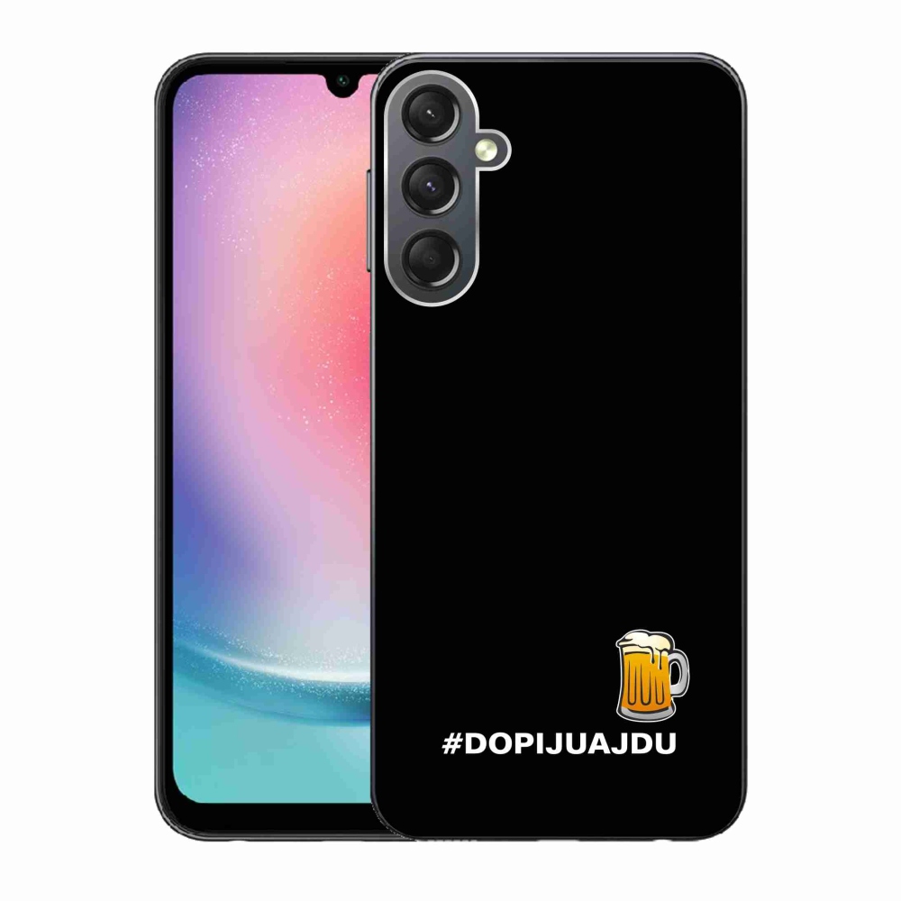 Gél borítás mmCase Samsung Galaxy A24 - sör motívum 1 fekete háttérrel