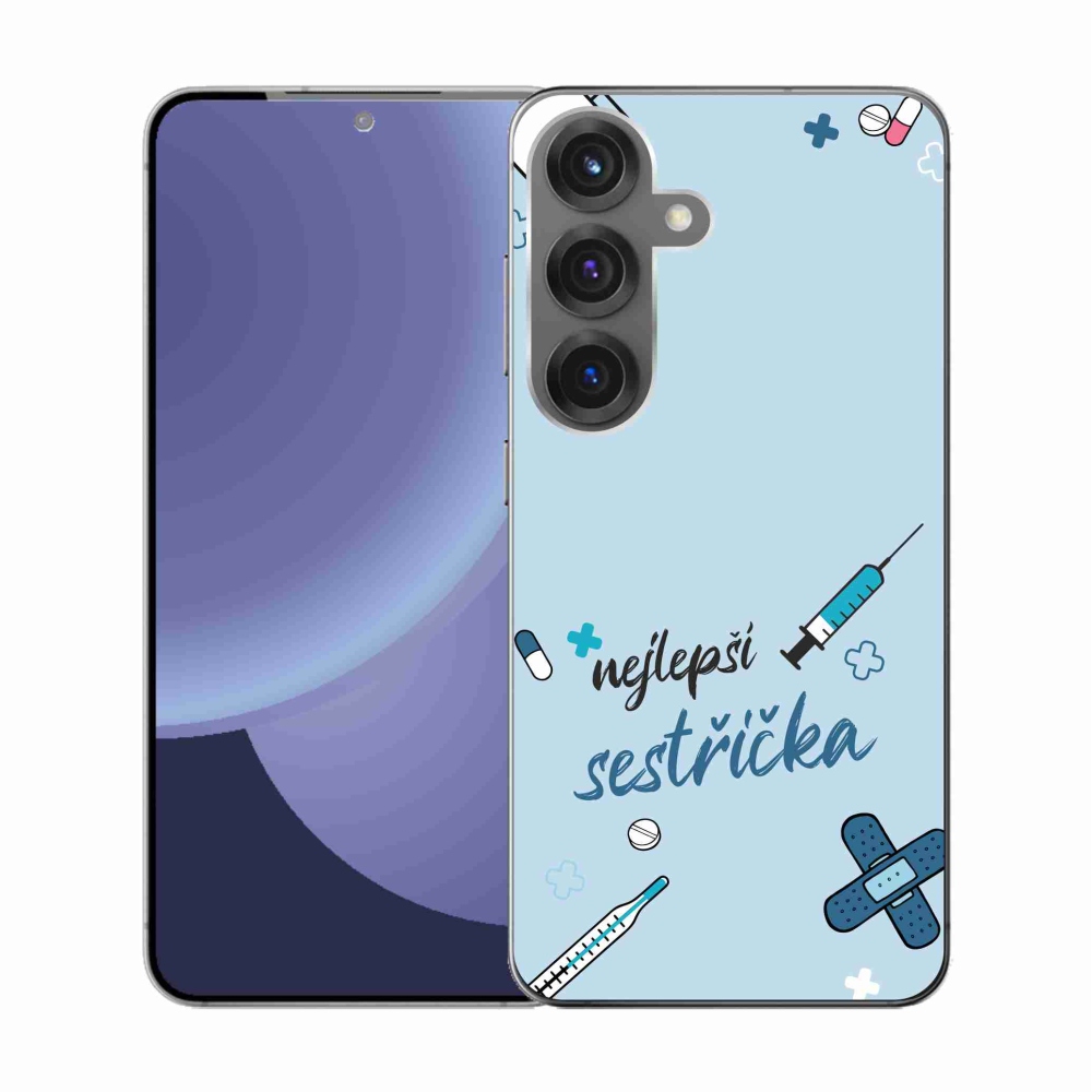 Gél borító mmCase Samsung Galaxy S25 - a legjobb kishúg kék háttérrel