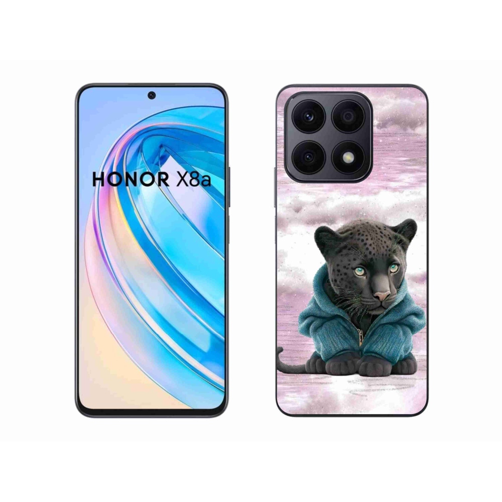 Zselés borítás mmCase a Honor X8a készülékhez - fekete párduc pulóverben