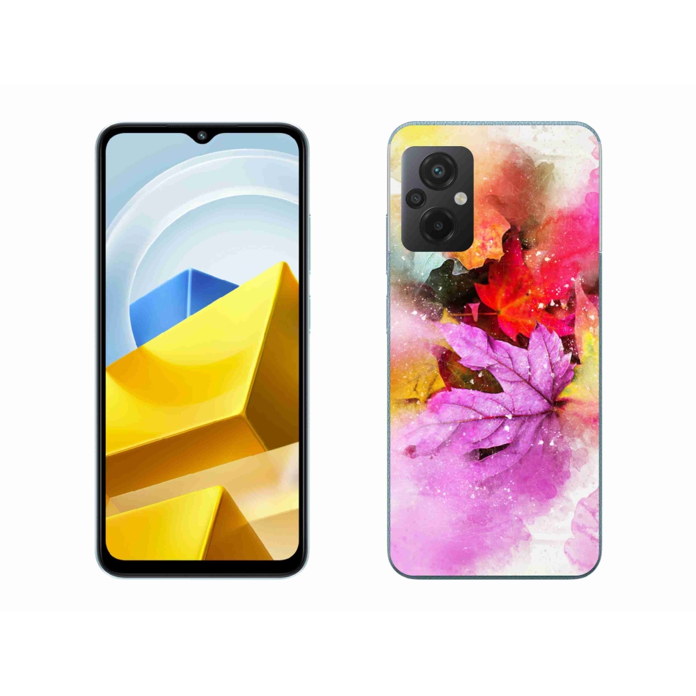 Gél borítás mmCase a Xiaomi Poco M5 4G-hez - színes levelek