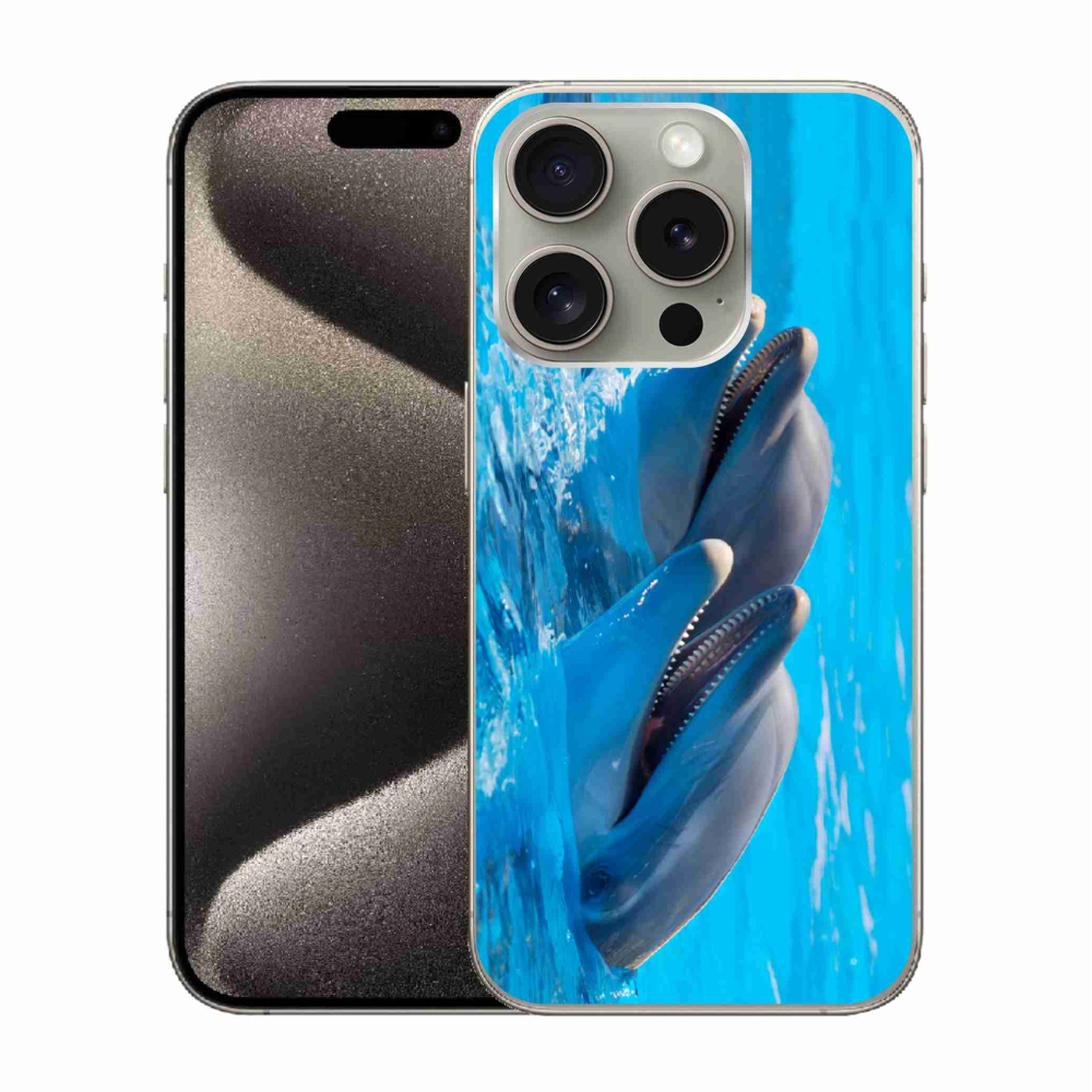 Zselés borítás mmCase iPhone 15 Pro készülékhez - delfinek