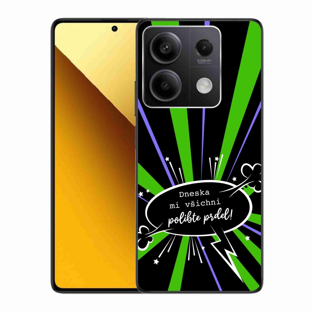 Gél borító mmCase a Xiaomi Redmi Note 13 5G számára - vicces szöveg 15 fekete háttérrel