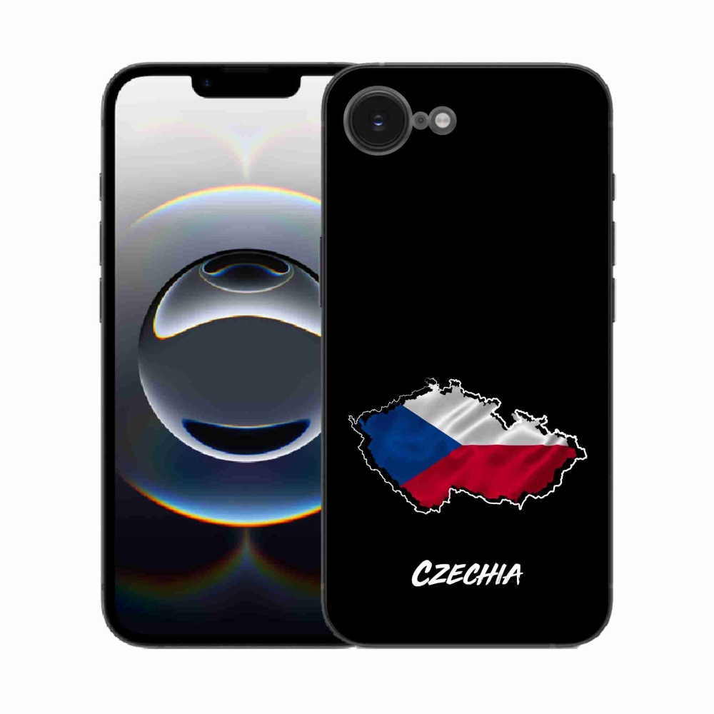 Zselés borítás mmCase iPhone 16e készülékhez - Csehország fekete háttér